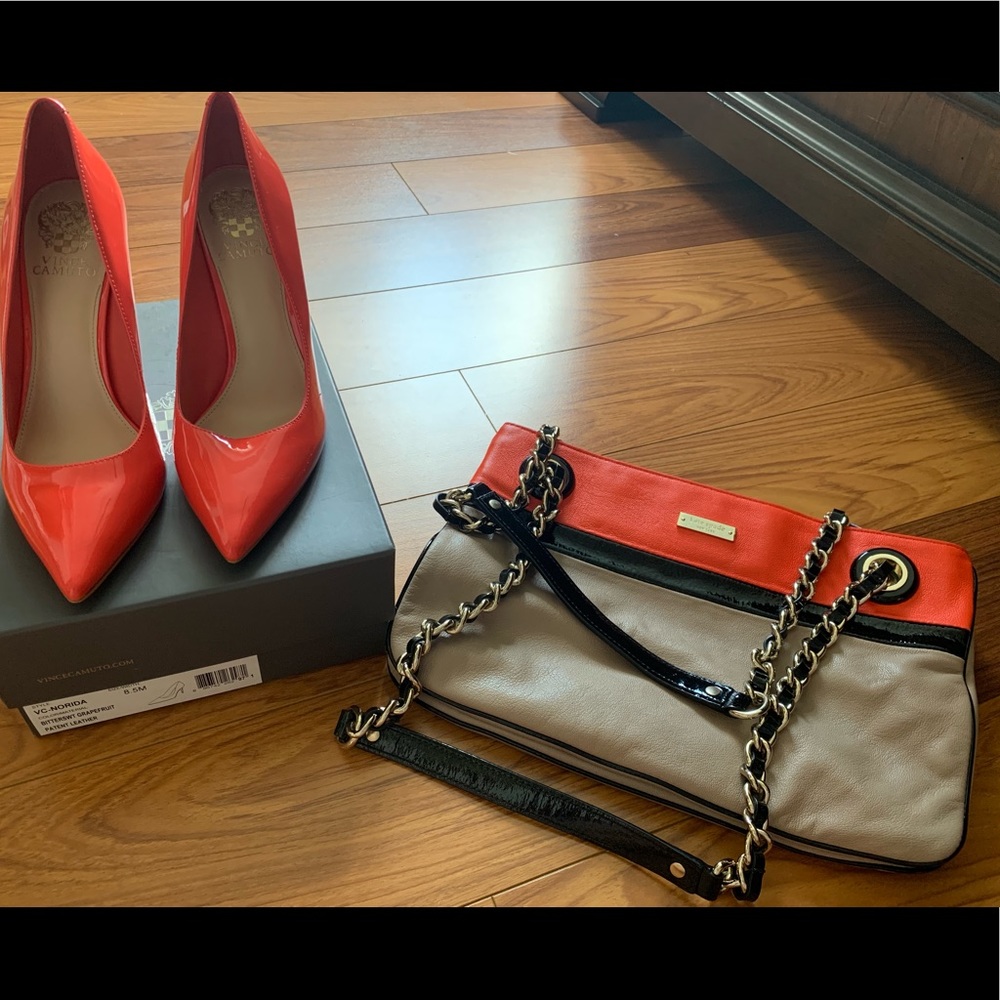 Kate Spade purse and Vince Camuto pumps combo